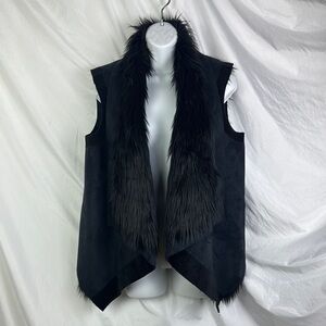 Michael Kors faux fur faux suede vest black size large new with tags